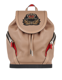 Studded Explorafunk Backpack, Leather, Beige, MII, DB, 3*